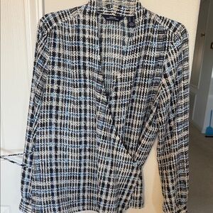 Chase Lands' End Navy and Black Checkered Blazer